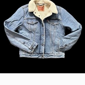 Levi's Blue Denim Sherpa Jacket